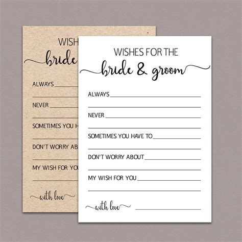 Template Wishes For The Bride And Groom Free Printable Printable Templates