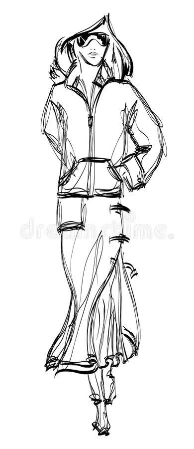 Sketch Fashion Girl Stock Vector Illustration Of Mannequin 23438696