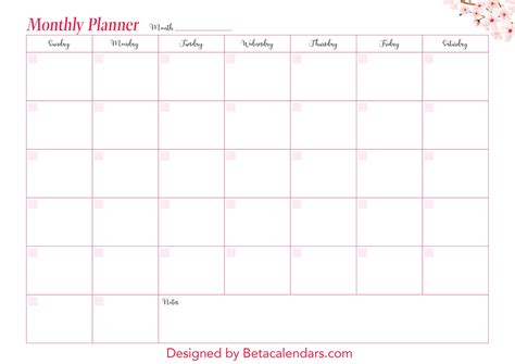 Free Monthly Planner Template Printable Templates
