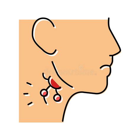 Swollen Lymph Glands Hiv Symptom Color Icon Vector Illustration Stock