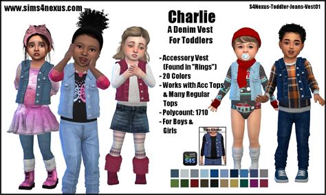 Ilovesaramoonkids — Sims4nexus Charlie A Denim Vest For Toddlers