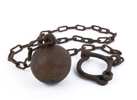 A Convict Ball And Chain With Leg Iron Attached Early To Mid 19th