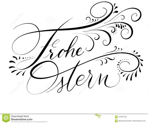 Text In German Frohe Ostern Stock Illustration Illustration Of