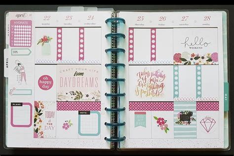 Classic Happy Planner Weekly Layout Using Hp Color Story Sticker Book