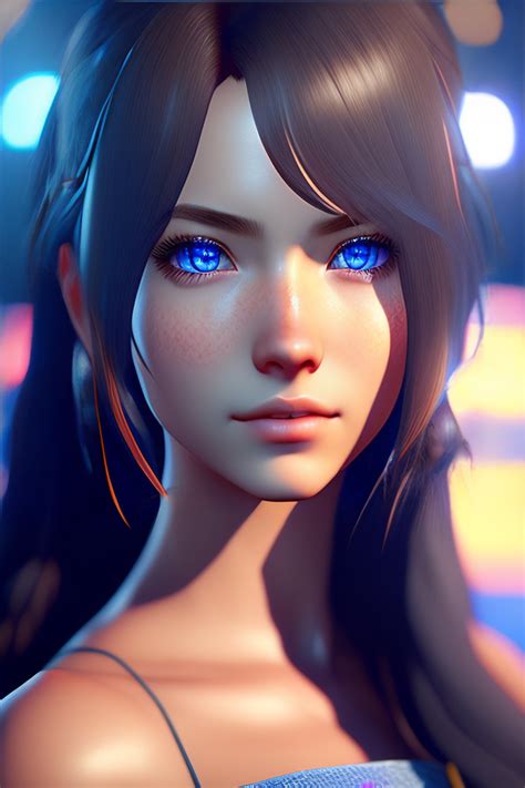 Lexica A Detailed Portrait Of Pretty Anime Girl Blue Eyes Unreal Engine 5 Rendered