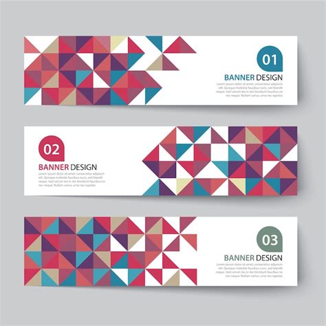 Premium Vector Abstract Triangle Banner Flat Design