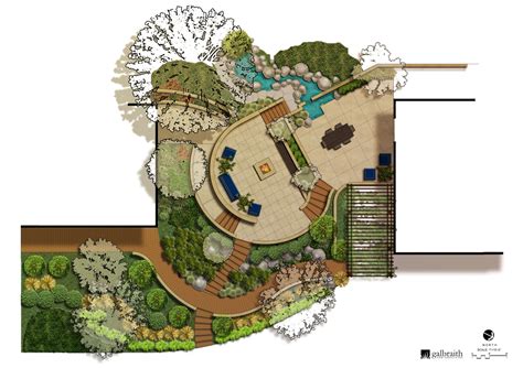 This stylish and functional edible landscape design will help you remake your plain concrete patio into a destination. Garden Site Plan, Ashland, Oregon - Land8