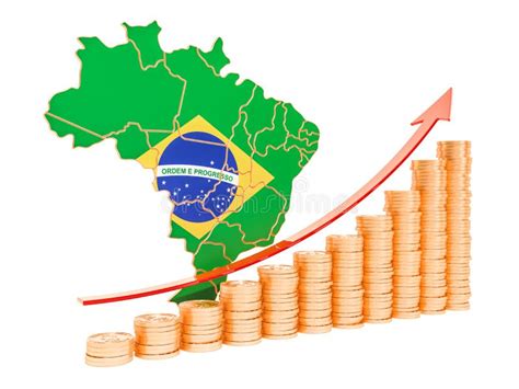 Crescimento Econômico No Conceito De Brasil Rendição 3d Ilustração