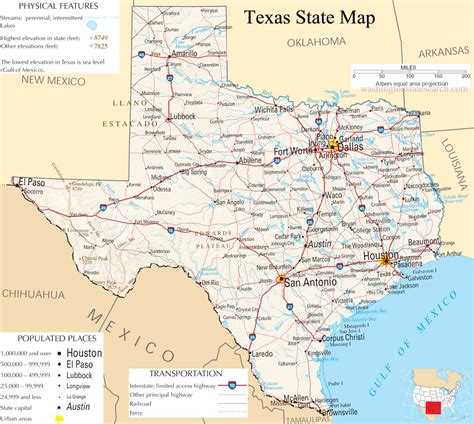 ♥ Texas State Map A Large Detailed Map Of Texas State Usa State Map