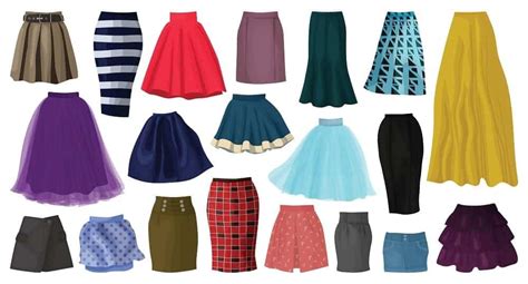 Woman Skirt Type Models Collection Vector Female Dress Skirts Style