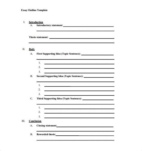 Creative Writing Outline Template