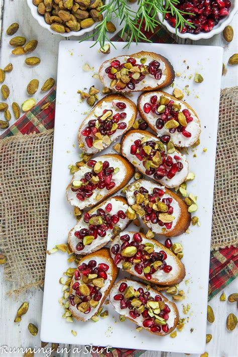 Pomegranate Crostini Recipe Easy Christmas Appetizers Running In A