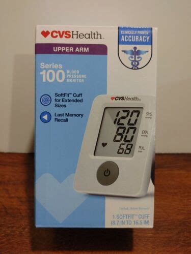 Cvs Health Upper Arm Series 100 Blood Pressure Monitor New 87 165