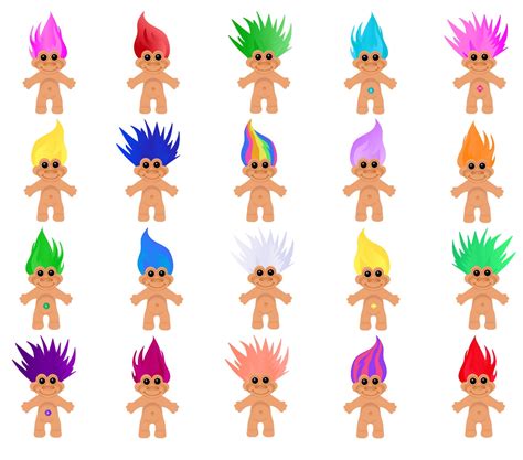 Troll Clipart 90s Troll Doll Icons Printable Troll Party Etsy