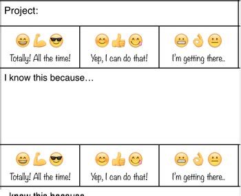 Self Assessment Emojis By Teacher Monika Tpt
