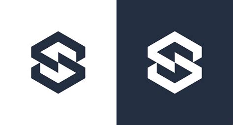 Modern Hexagonal Letter S Logo In Geometric Shape Simple Blocky Letter
