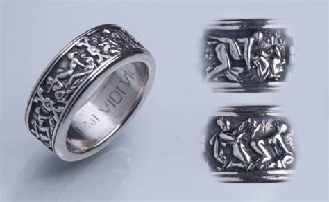 Silver Erotic Band Ring For Him Ring For Her Mens Ring