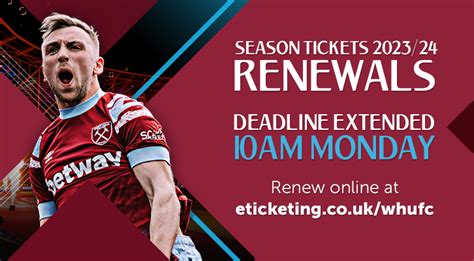 Season Tickets 202324 Renewal Deadline Extended To 10am Monday