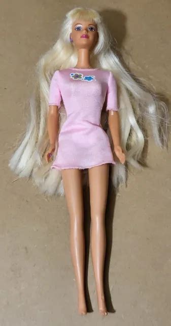 Vintage Mattel Barbie Doll Long Blonde Hair Bangs Pajama Skipper Dress C Picclick