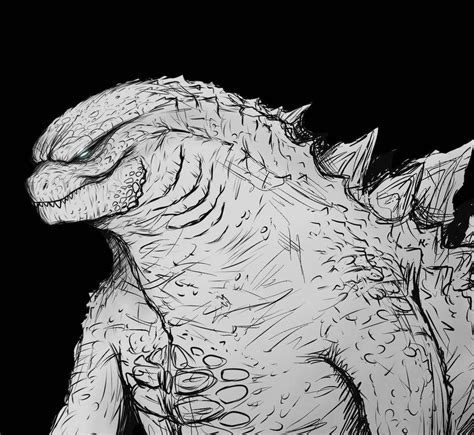 Godzilla Bust Sketch By Spacedragon14 Godzilla Suit Kong Godzilla