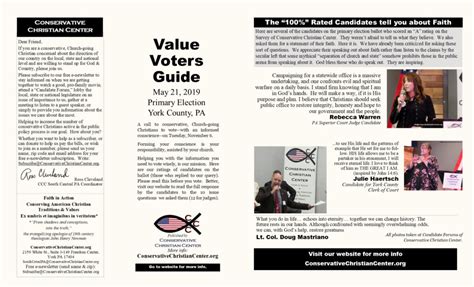 conservative christian center value voter guide released