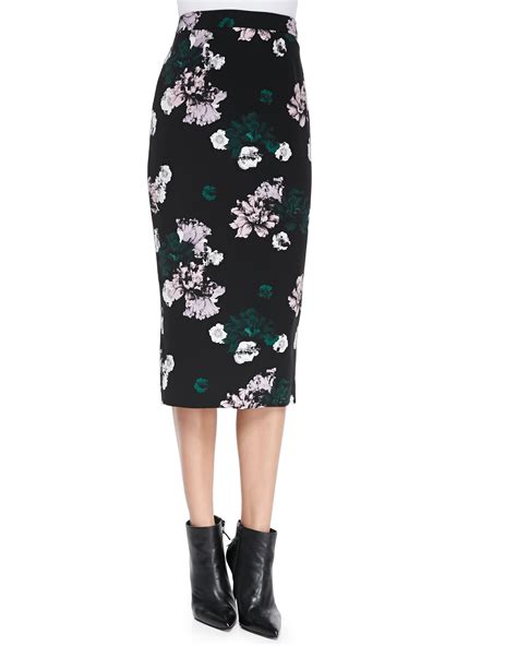 Alc Midi Floral Pencil Skirt In Black Lyst