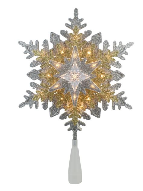 Northlight 135 Lighted Gold And Silver 3 Layer Snowflake Christmas