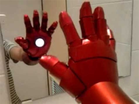 Hand made iron man costume. Ironman hand repulsor test - YouTube