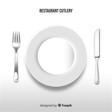 Free Vector Top View Of Restaurant Cutlery With Realistic Design