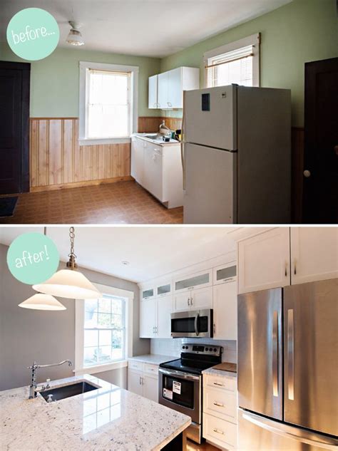Here we go, small kitchen remodel before and after could be made by using glass doors. 20+ Small Kitchen Renovations Before and After - DIY ...