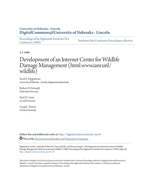 Pdf Development Of An Internet Center For Wildlife Damage Management