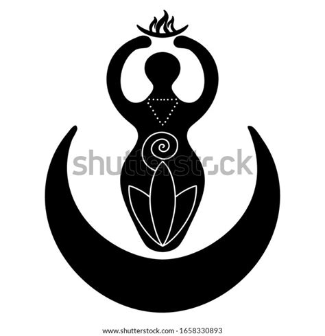Goddess Fertility Moon Wiccan Spiral Cycle Stock Vector Royalty Free 1658330893