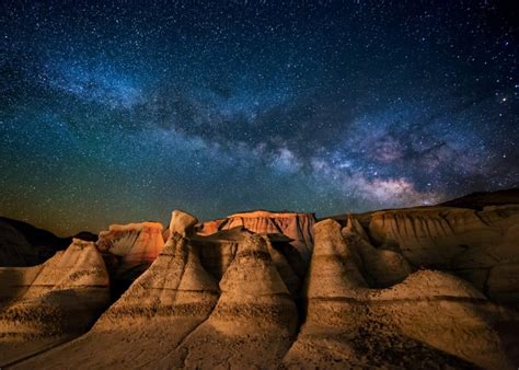 1108061 Landscape Sea Night Galaxy Rock Nature Sky Long