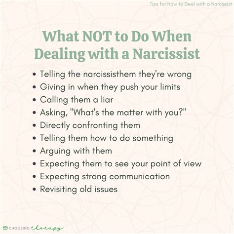 Tips For How To Deal With A Narcissist Choosingtherapy Com