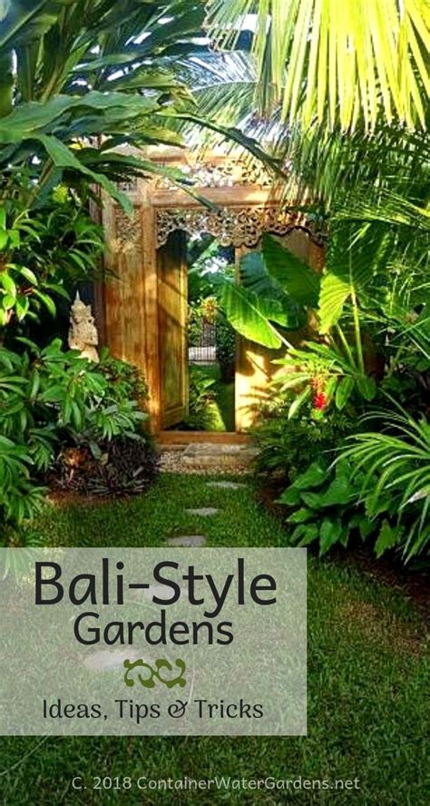 Balinese style gardens evoke a sense of the exotic, a mysterious lush glossy landscape. Pin by fuorican on Landscaped Garden | Balinese garden ...
