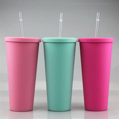 2020 16oz Acrylic Tumblers Plastic Tumblers With Lids And Straws Spipy