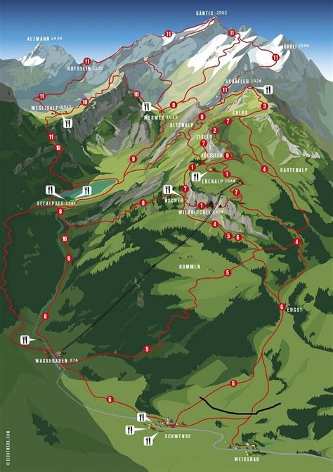 Wasserauen Ebenalp To Seealpsee Hiking In Switzerland In