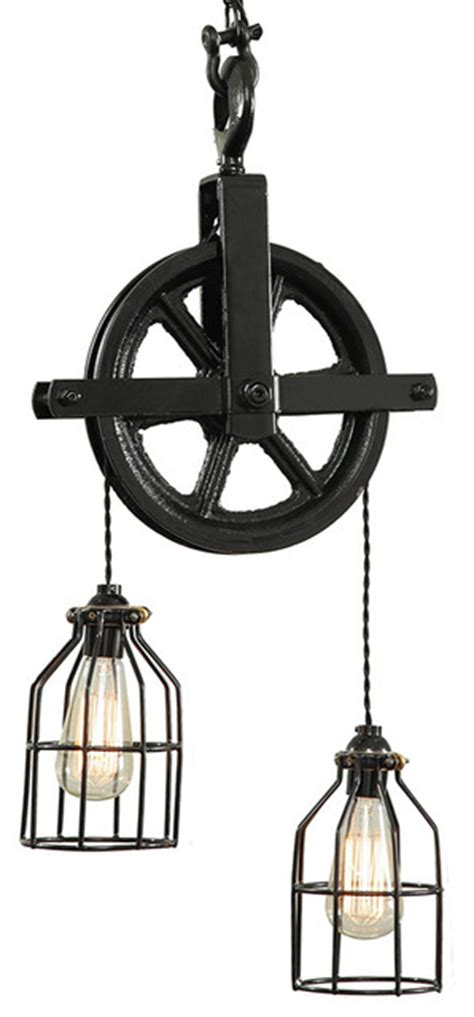 4 out of 5 stars. Barn Pulley Light, Black - Industrial - Pendant Lighting - by West Ninth Vintage