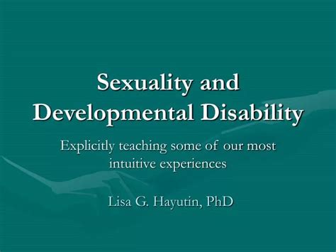 Ppt Sexuality And Developmental Disability Powerpoint Presentation Free Download Id446948