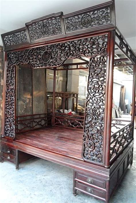 Shop with afterpay on eligible items. Exquisite Antique Chinese Rosewood Carved Canopy Bed
