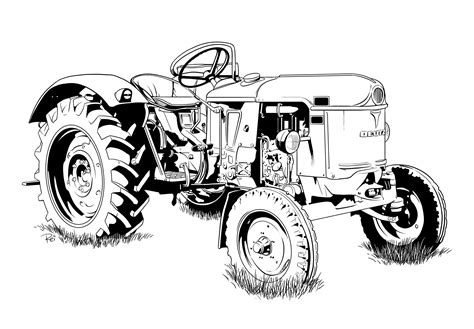Vintage Farmall Tractor Drawing