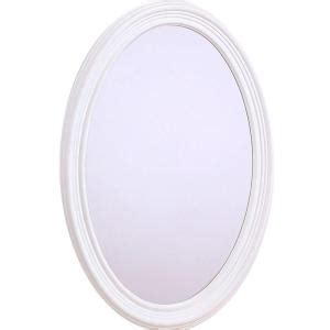 This table is a fabulous find with its two drawer storage, a bright white finish, and. Glacier Bay Napoli 31 in. x 21 in. Oval Mirror in White ...