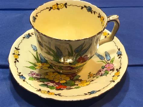 Crown Staffordshire Fine Bone China Tea Cup And Saucer Etsy