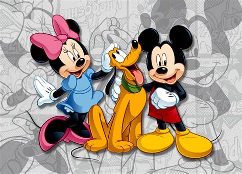 Xxl Poster Fototapete Tapete Disney Micky Mouse And Minni And Pluto Foto