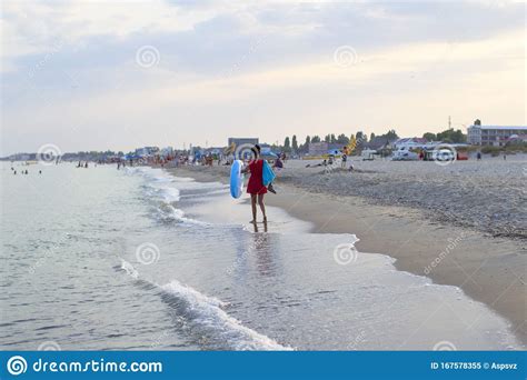 Ukraine Odessa Zatoka On August Coast Of The Black Sea Vacationers Resort Area