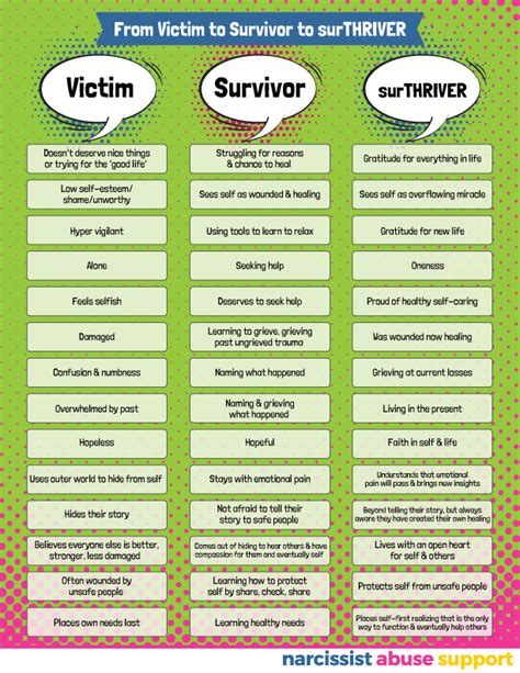 Different Stages Of Victim Survivor Surthriver Narcissist Abuse