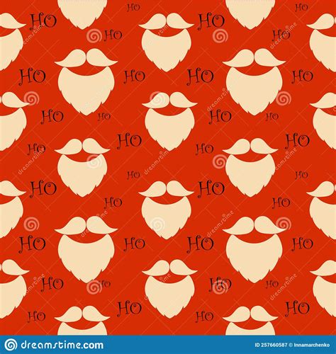Seamless Pattern With Santa S Beard And Mustache Stock Vector