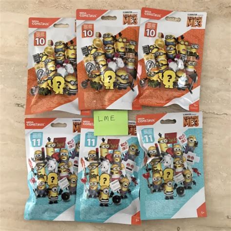 Mega Construx Despicable Me 3 Minions Series 10 And 11 Blind Bags X 6