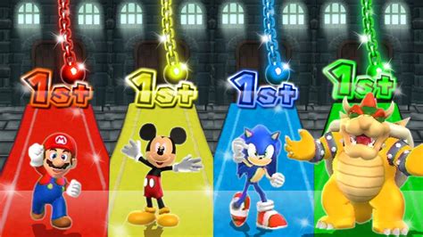 Mario Party 9 Minigames Mario Vs Sonic Vs Mickey Mouse Vs Bowser