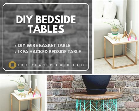 Diy Bedside Tables Wire Basket Table And Cheap Ikea Bedside Table